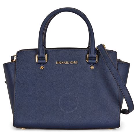 michael kors selma navy small tote bag|Michael Kors selma satchel.